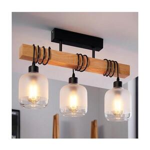 BRILAGI - Prisadený luster WOOD GLASS 3xE27/60W/230V borovica/čierna/biela EG44074+3xNSTK7779 vyobraziť