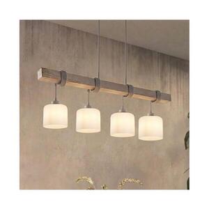 BRILAGI - Závesný luster na lanku WOOD GLASS 4xE27/60W/230V borovica/šedá/biela EG49927A+4xNSTK7006 vyobraziť