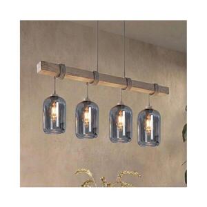 BRILAGI - Závesné svietidlo na kábli WOOD GLASS 4xE27/60W/230V borovica/šedá/dymovo šedá EG49927A+4xNSTK7757 vyobraziť