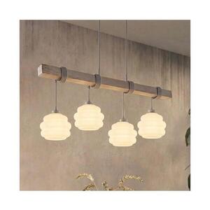 BRILAGI - Luster na lanku WOOD GLASS 4xE27/60W/230V borovica/šedá/biela EG49927A+4xNSTK7639 vyobraziť