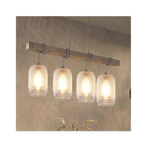 BRILAGI - Závesný luster na lane WOOD GLASS 4xE27/60W/230V borovica/šedá/biela EG49927A+4xNSTK7777 vyobraziť