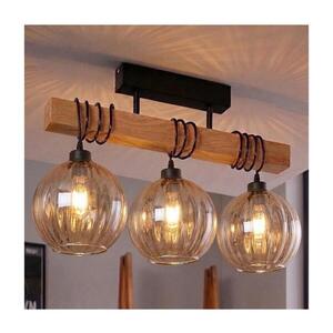 BRILAGI - Prisadený luster WOOD GLASS 3xE27/60W/230V borovica/čierna/dymovo-hnedá EG44074+3xNSTK7482 vyobraziť