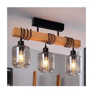 BRILAGI - Prisadený luster WOOD GLASS 3xE27/60W/230V borovica/čierna/dymová béžová EG44074+3xNSTK7399 vyobraziť