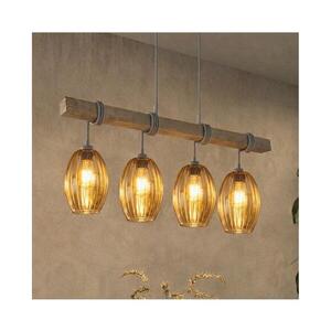 BRILAGI - Závesný luster na lanku WOOD GLASS 4xE27/60W/230V borovica/šedá/dymovo-hnedá EG49927A+4xNSTK7499 vyobraziť