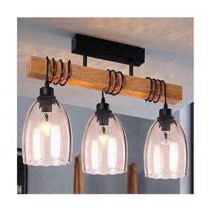 BRILAGI - Prisadený luster WOOD GLASS 3xE27/60W/230V borovica/čierna/dymovo-béžová EG44074+3xNSTK7393 vyobraziť
