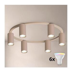 BRILAGI - LED RGBW stmievateľné stropné svietidlo SELE 6xGU10/6, 5W/230V béžové BG5287+AI2323 vyobraziť