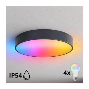 BRILAGI - LED RGBW Kúpeľňové stropné svietidlo CLARE 4xE27/12W/230V priemer 50 cm antracit IP54 BG5224+4xAI0579 vyobraziť