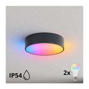 BRILAGI - LED RGBW Kúpeľňové stropné svietidlo CLARE 2xE27/12W/230V pr. 30 cm antracit IP54 BG5220+2xAI0579 vyobraziť