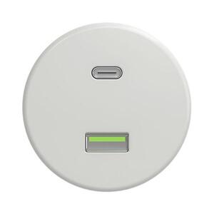 lap - Retro USB zásuvka A+C bez rámčeka, keramická biela K/USB vyobraziť