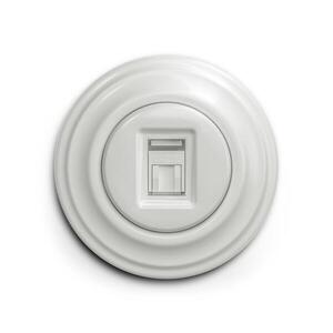 lap - Retro dátová zásuvka s rámčekom, keramická biela KA0007+KA0066 vyobraziť