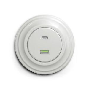 lap - Retro USB zásuvka A+C s rámčekom, keramická biela KA0007+KA0067 vyobraziť