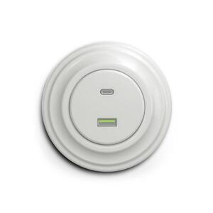 Reblig - Retro USB zásuvka A+C s rámikom, keramická biela RG0007+RG0067 vyobraziť
