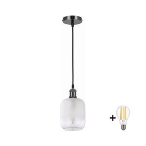 BRILAGI - LED luster na lanku RETRO GLASS 1xE27/60W/230V priemer 14 cm čierna/biela NSTK7779+AI0177 vyobraziť