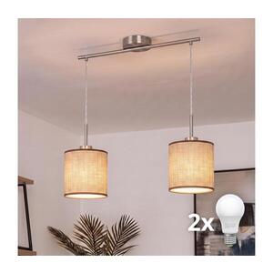 BRILAGI - LED luster na lanku NUBILA 2xE27/60W/230V hnedá EG32519+2xBG1583 vyobraziť