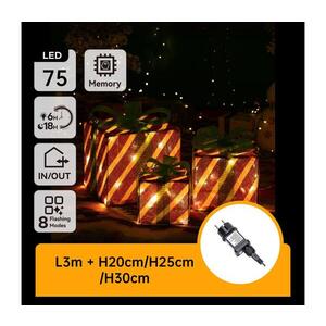 B.V. - LED vonkajšia vianočná dekorácia 3, 6W/31/230V 2700K 20/25/30cm IP44 darčeky B10303K6O vyobraziť