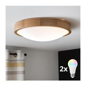 BRILAGI-LED RGBW stmievateľné stropné svietidlo CARVALHO SLIM 2xE27/12W/230V Wi‑Fi dub pr. 37 BG0742+2xAI0819 vyobraziť