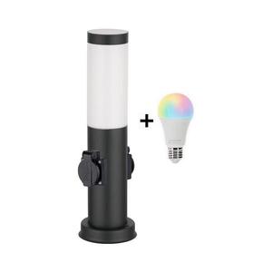 Brilagi - LED RGBW Vonkajšia lampa s 2 zásuvkami 1xE27/12W/230V 40 cm IP44 čierna BG3944+AI0819 vyobraziť