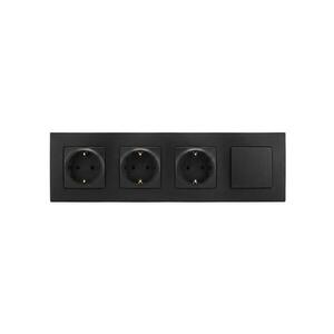 Legrand-Trojitá domová zásuvka SCHUKO 250V/16A a jednopólový vypínač č. 1 NILOE LR0015+LR0114+LR0114+LR0114+LR0006 vyobraziť