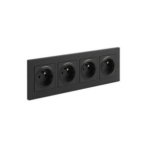Legrand - Štvornásobná domová zásuvka 250V/16A NILOE STEP čierna LR0047+LR0033+LR0033+LR0033+LR0033 vyobraziť