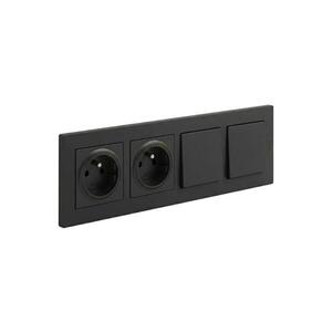 Legrand-Dvojitá domová zásuvka 250V/16A a dvojitý jednopólový vypínač č. 1 NILOE STEP LR0047+LR0033+LR0033+LR0038+LR0038 vyobraziť