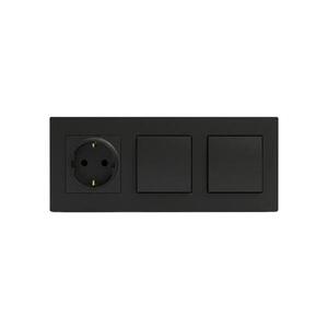 Legrand - dvojitý jednopólový vypínač č. 1 a domová zásuvka SCHUKO 250V/16A NELOE STEP LR0046+LR0038+LR0038+LR0116 vyobraziť