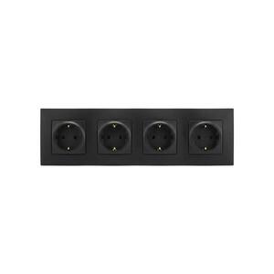 Legrand - Štvornásobná domová zásuvka SCHUKO 250V/16A NILOE čierna LR0015+LR0114+LR0114+LR0114+LR0114 vyobraziť