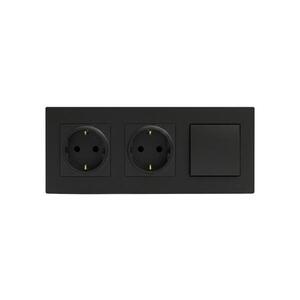 Legrand-Dvojitá domová zásuvka SCHUKO 250V/16A a jednopólový vypínač č. 1 NILOE STEP LR0046+LR0116+LR0116+LR0038 vyobraziť