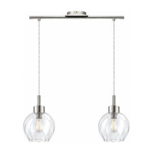 BRILAGI - LED luster na lanku RETRO GLASS 2xE27/60W/230V matný chróm/číre sklo 1xEG32519+2xNSTK7485 vyobraziť