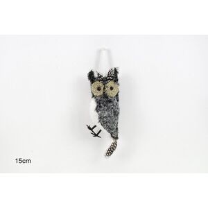 MAKRO - Dekorácia na vianočný stromček sova šedá, 15x6cm vyobraziť