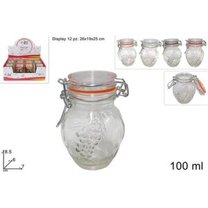 MAKRO - Dóza sklo 100ml klip, 6x8, 5x7cm, rôzne farby, sklenená vyobraziť