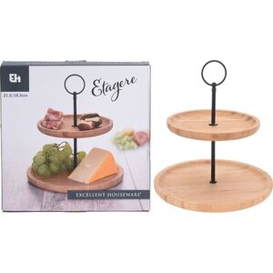 MAKRO - Etažérka 2-poschodová Bambus, 21, 5x24x21, 5cm vyobraziť