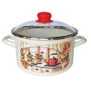 MAKRO - Hrniec smalt 24cm, 6, 75L so sklenenou pokrievkou Rustika vyobraziť