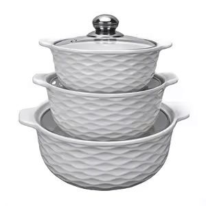 MAKRO - Misa 3ks so sklenenou pokrievkou, 2L, 1, 2L, 0, 8L, keramika vyobraziť