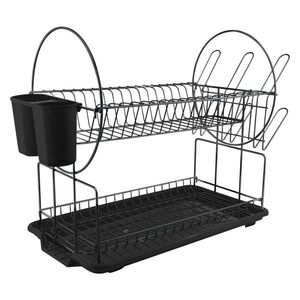 MAKRO - Odkvapkávač poschodový čierny kov / umelá hmota vyobraziť