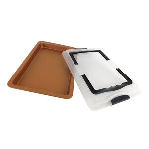 MAKRO - Plech na pečenie s vekom 42x29x4cm GOLD vyobraziť