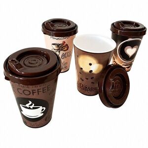 MAKRO - Pohár umelá hmota 400ml Coffee rôzne dekory vyobraziť