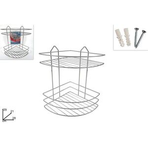 MAKRO - Polička rohová 2 poschodia, 20, 5 x 29 x 20, 5cm, pochrómovaná vyobraziť