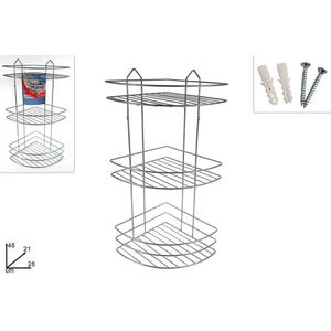 MAKRO - Polička rohová 3 poschodová, pochrómovaná, výška 48, 5cm vyobraziť