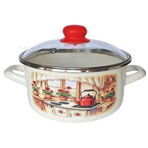 MAKRO - Randlík smalt 16cm, 1, 5L so sklenenou pokrievkou 16cm Rustika vyobraziť