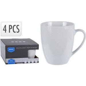 MAKRO - Šálka 380ml 4ks biela, výška 10, 5cm, keramika vyobraziť