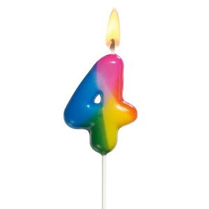 MAKRO - Sviečka "4" farebná vyobraziť