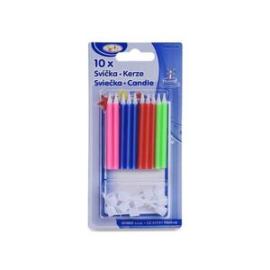 MAKRO - Sviečky narodeninové so stojančekom 60mm/10ks vyobraziť