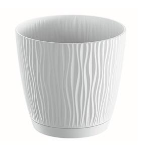 PROSPERPLAST - Kvetináč SANDY 16, 8cm biely vyobraziť