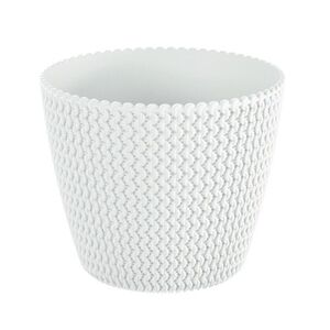PROSPERPLAST - Obal na kvetináč SPLOFY 16cm biely, umelá hmota vyobraziť