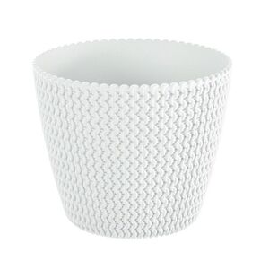 PROSPERPLAST - Obal na kvetináč SPLOFY 19cm biely, umelá hmota vyobraziť