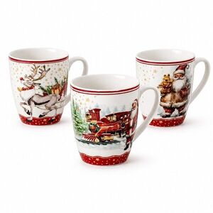 VERONI - Hrnček vianočný 360ml Navidad rôzne dekory, porcelán vyobraziť