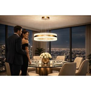 CASTILLO 60 lampa wisząca złoty 35W LED 3000, 4500, 6500K kryształki bezbarwne vyobraziť