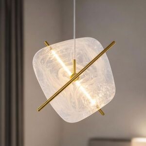 RELAX lampa wiszaca kwadrat brązowy 15W LED 3000K klosz biały vyobraziť