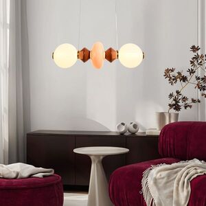FLORES lampa wisząca mosiężny+brązowy+pomarańczowy poz.15W LED 3000K klosz biały vyobraziť