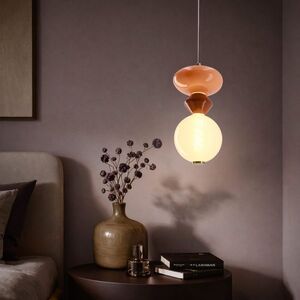 FLORES lampa wisząca mosiężny+brązowy+pomarańczowy 10W LED 3000K klosz biały vyobraziť